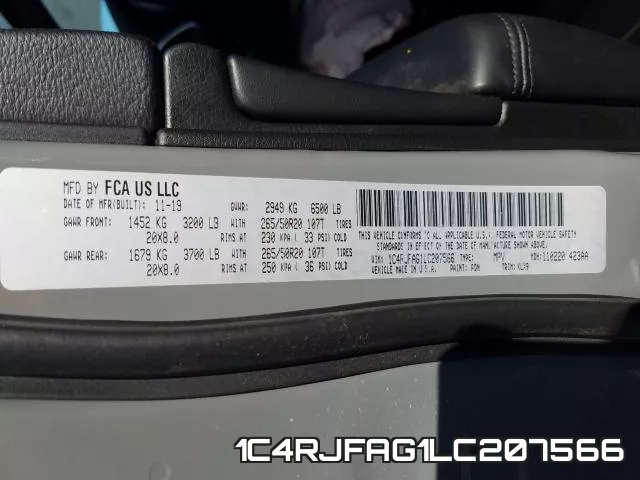 1C4RJFAG1LC207566 фото 2