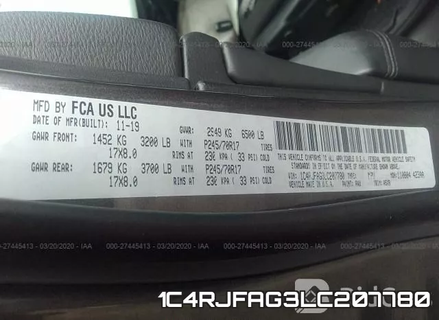 1C4RJFAG3LC207780 фото 10