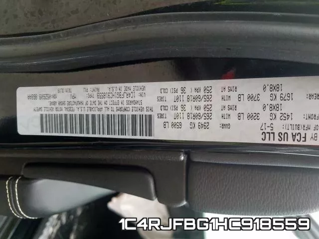 1C4RJFBG1HC918559 фото 2