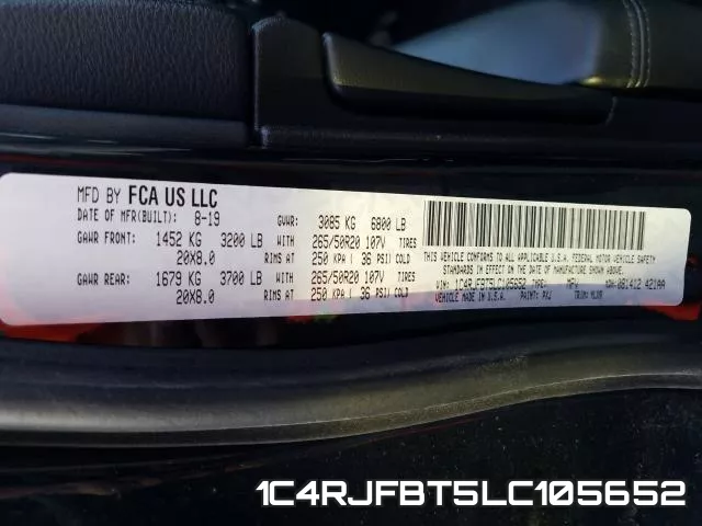 1C4RJFBT5LC105652 фото 2
