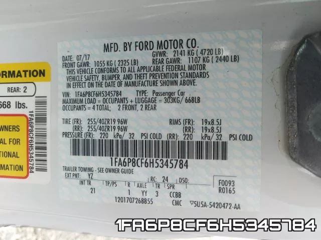 1FA6P8CF6H5345784 фото 2