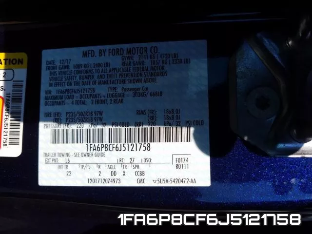 1FA6P8CF6J5121758 фото 2