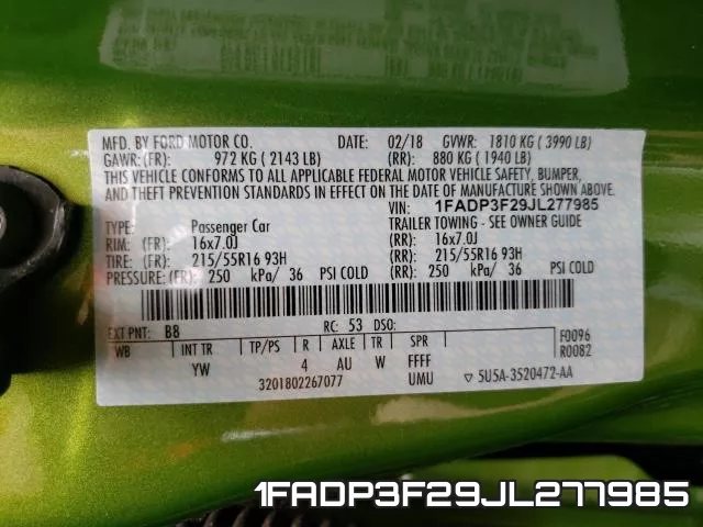 1FADP3F29JL277985 фото 2