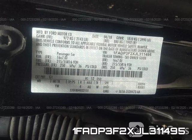 1FADP3F2XJL311495 фото 10