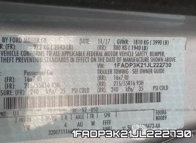 1FADP3K21JL222730 фото 10