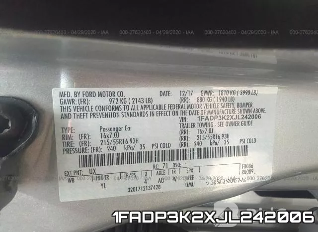 1FADP3K2XJL242006 фото 10