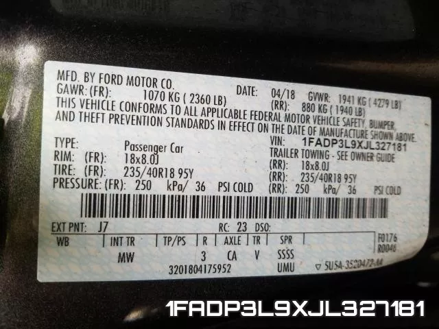 1FADP3L9XJL327181 фото 2