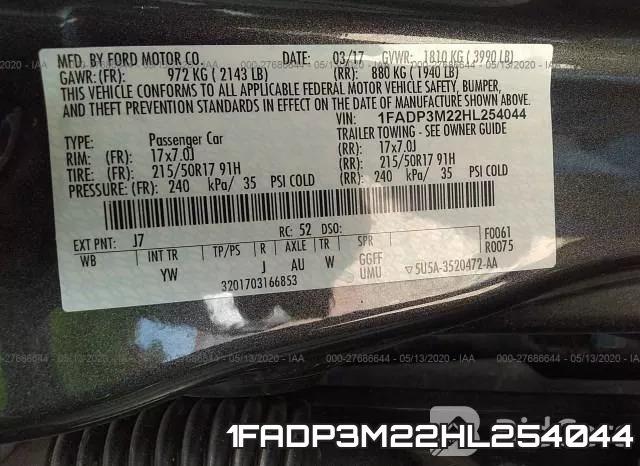 1FADP3M22HL254044 фото 10