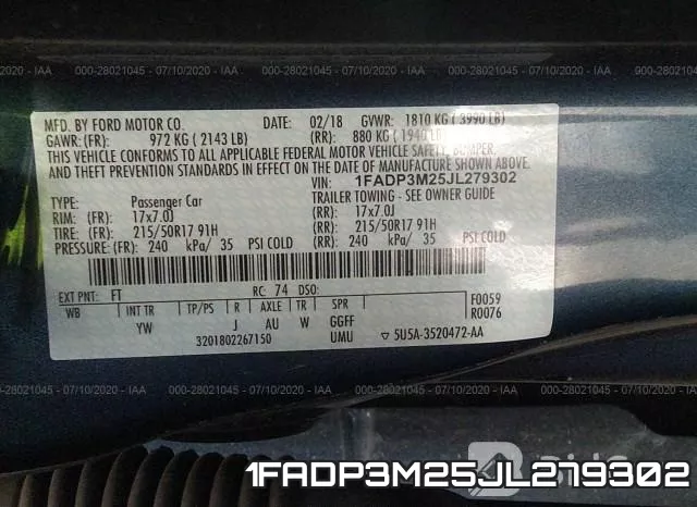1FADP3M25JL279302 фото 10