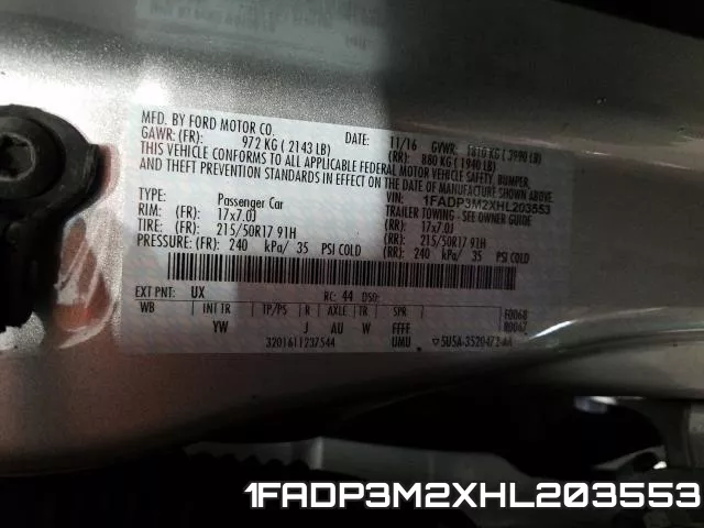 1FADP3M2XHL203553 фото 2