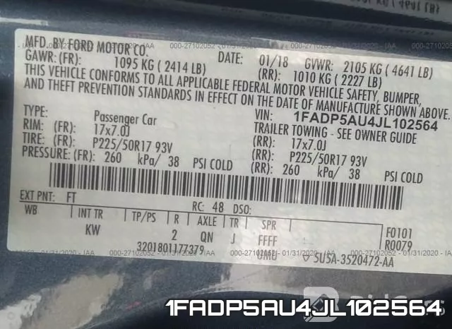 1FADP5AU4JL102564 фото 10