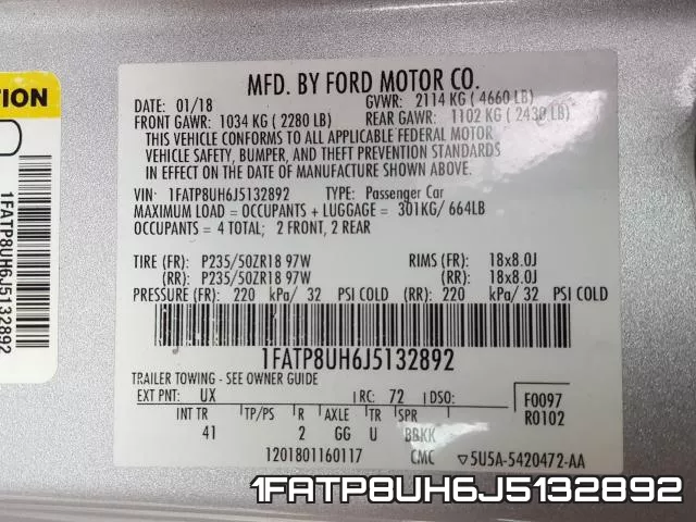 1FATP8UH6J5132892 фото 2