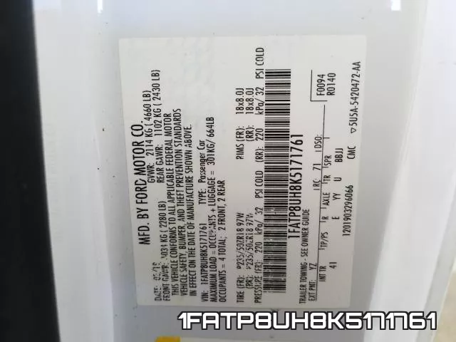 1FATP8UH8K5171761 фото 2