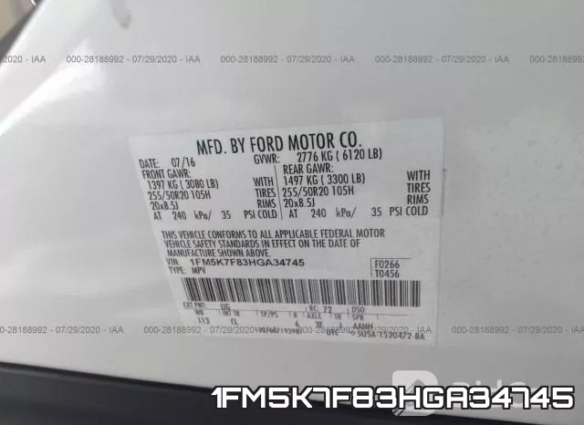 1FM5K7F83HGA34745 фото 10