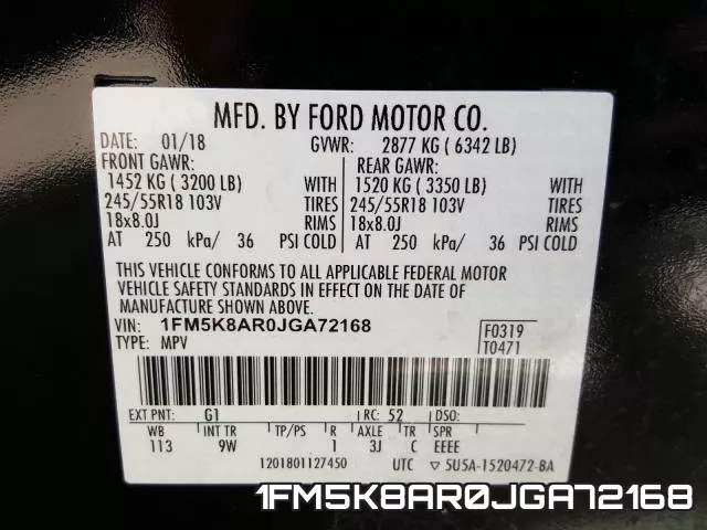 1FM5K8AR0JGA72168 фото 2