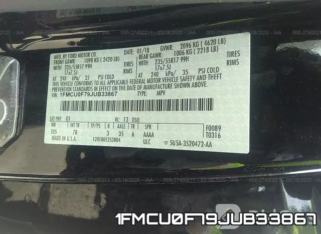 1FMCU0F79JUB33867 фото 10
