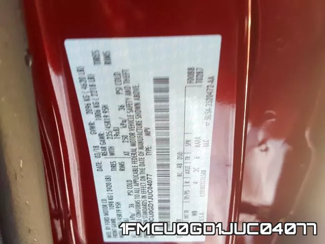 1FMCU0GD1JUC04077 фото 2