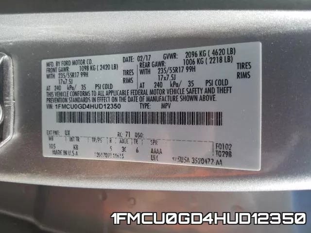 1FMCU0GD4HUD12350 фото 2
