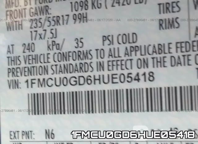 1FMCU0GD6HUE05418 фото 10