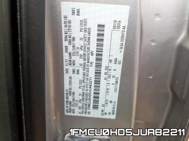 1FMCU0HD5JUA82211 фото 2