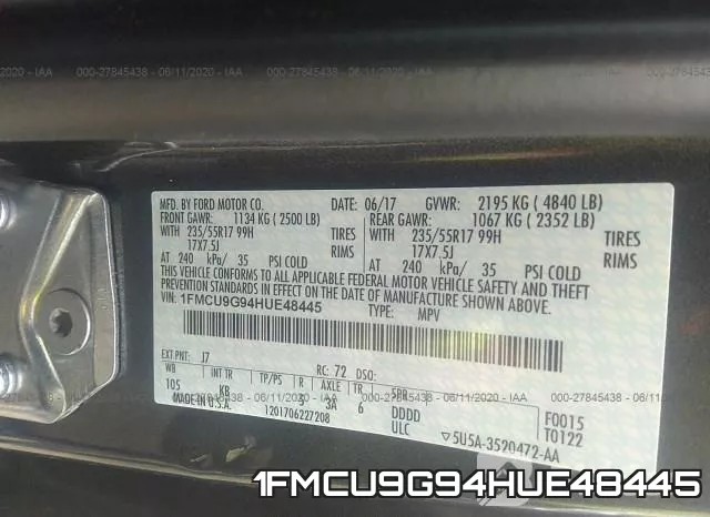 1FMCU9G94HUE48445 фото 10