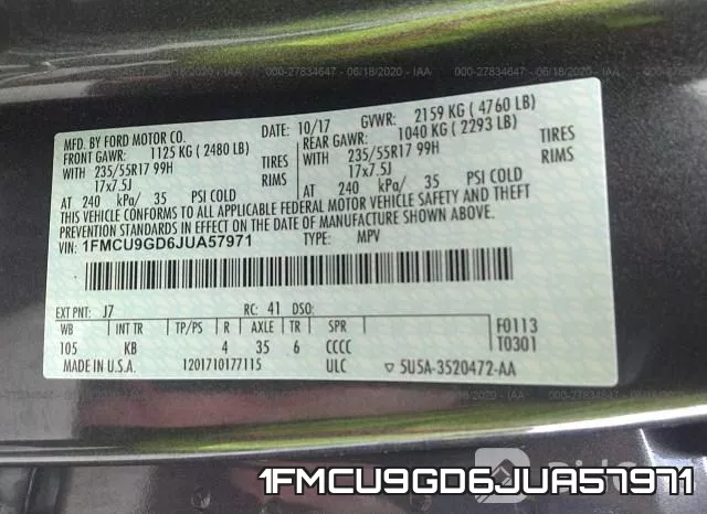 1FMCU9GD6JUA57971 фото 10