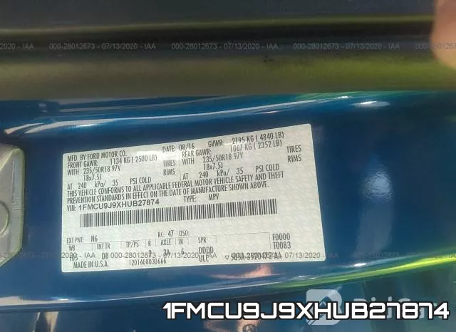 1FMCU9J9XHUB27874 фото 10