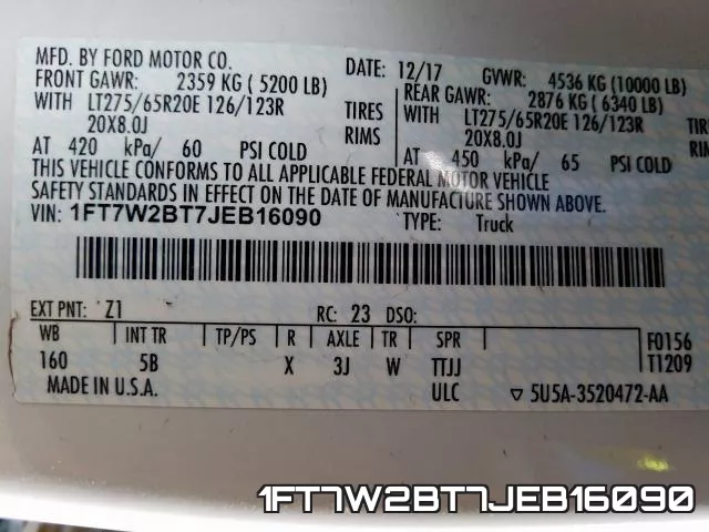 1FT7W2BT7JEB16090 фото 2