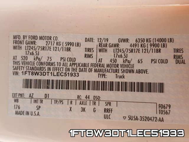 1FT8W3DT1LEC51933 фото 2
