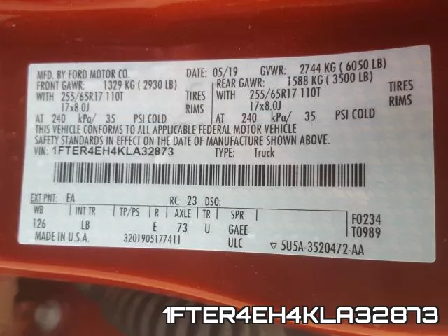 1FTER4EH4KLA32873 фото 2
