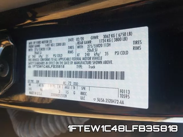 1FTEW1C48LFB35818 фото 2