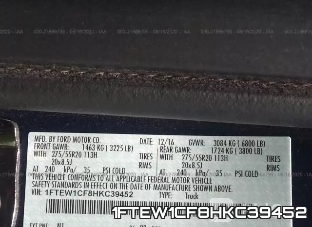 1FTEW1CF8HKC39452 фото 10