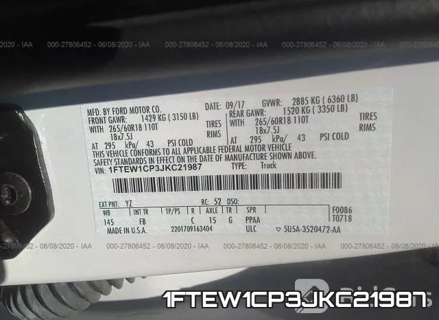 1FTEW1CP3JKC21987 фото 10