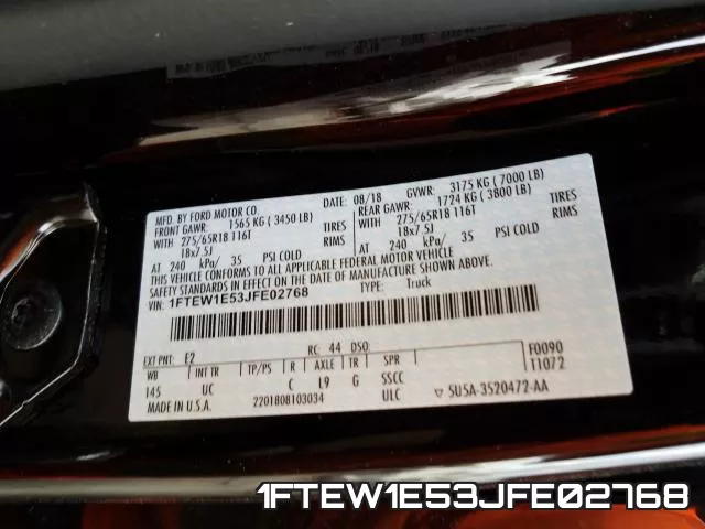 1FTEW1E53JFE02768 фото 2