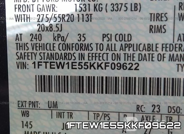 1FTEW1E55KKF09622 фото 10
