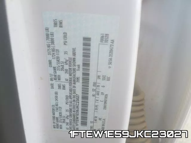 1FTEW1E59JKC23027 фото 2