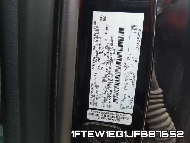 1FTEW1EG1JFB87652 фото 2