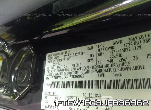 1FTEW1EG3JFB36962 фото 10