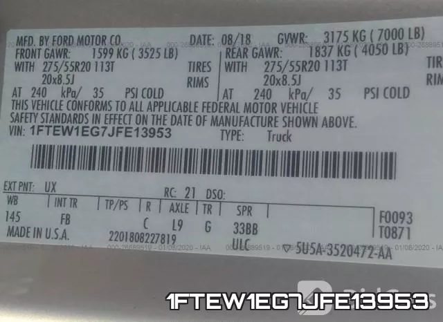 1FTEW1EG7JFE13953 фото 10