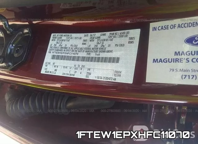 1FTEW1EPXHFC11070 фото 10