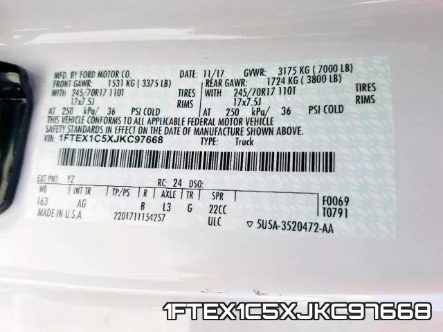 1FTEX1C5XJKC97668 фото 2