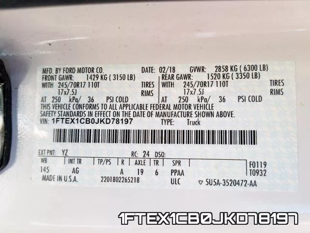1FTEX1CB0JKD78197 фото 2