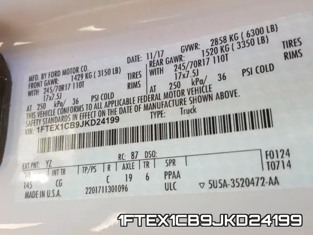 1FTEX1CB9JKD24199 фото 2