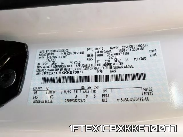 1FTEX1CBXKKE70077 фото 2