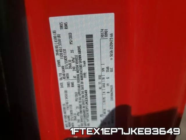 1FTEX1EP7JKE83649 фото 2