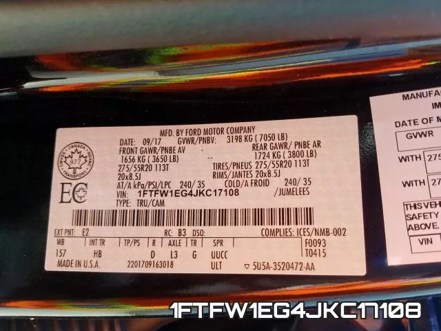 1FTFW1EG4JKC17108 фото 2