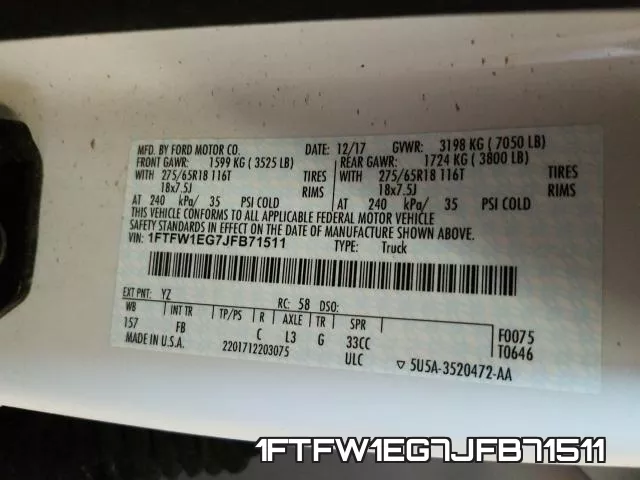 1FTFW1EG7JFB71511 фото 2