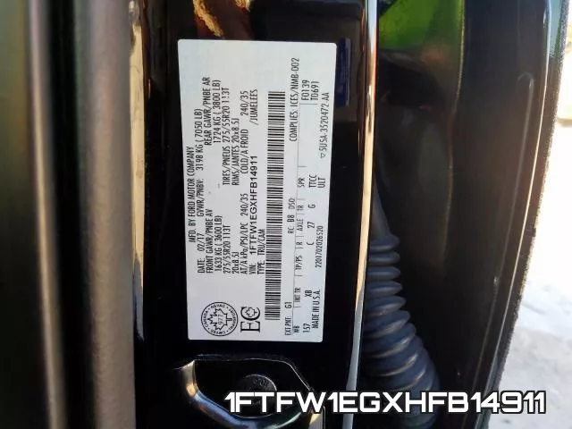 1FTFW1EGXHFB14911 фото 2