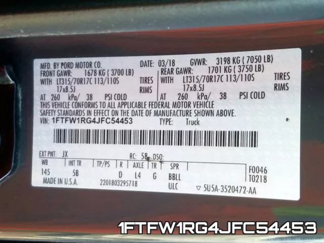 1FTFW1RG4JFC54453 фото 2
