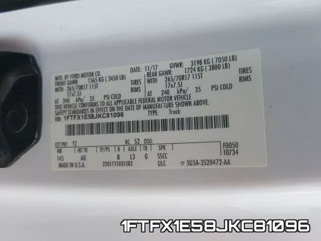 1FTFX1E58JKC81096 фото 2